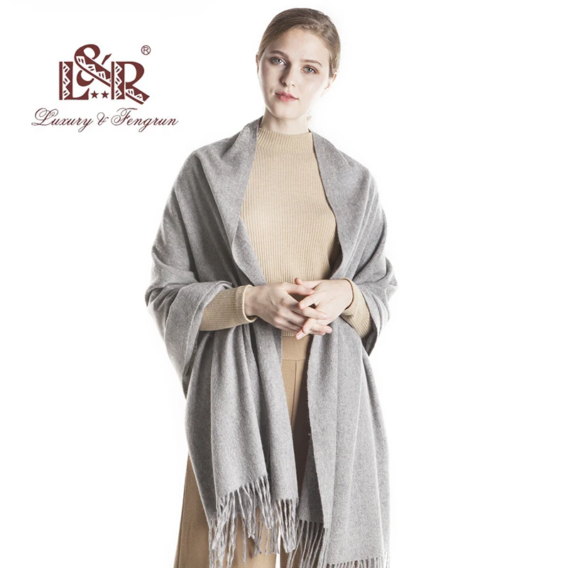 

2018 Solid 100% Wool Scarfs luxury brand Female Scarf Women Wool Pashmina Foulard Femme Scarves Winter Tassel Shawls and Wraps