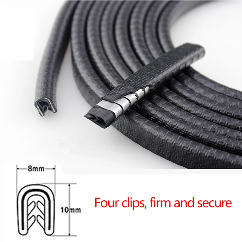 2/5/10m Car Door Seal Edge Protector Auto Sealing Tape Strips Guard Trim Automobile Door Trunk Stickers Decorative Seal for Cars