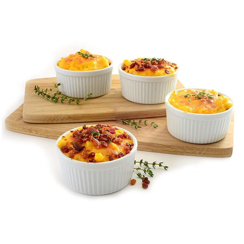 

Ramekins for Baking and Creme Brulee Dishes 4 oz Ramekin Small Bowls Perfect as Baking Cups Pudding, Sauce, Souffle, Dipping