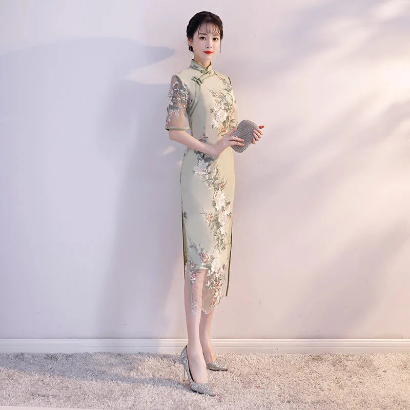 

Bride Dress Wedding Dress 2018 New Autumn and Winter Retro Dress Chinese Cheongsam Dress The Bride Toast Clothing Long Section