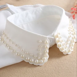 Bianco Staccabile Del Collare Per Le Donne 2020 Nuove Signore Tie Bordato Falso Finto Colletto Della Camicia Nera Rimovibile Nep Camicetta Kraagie Faux col