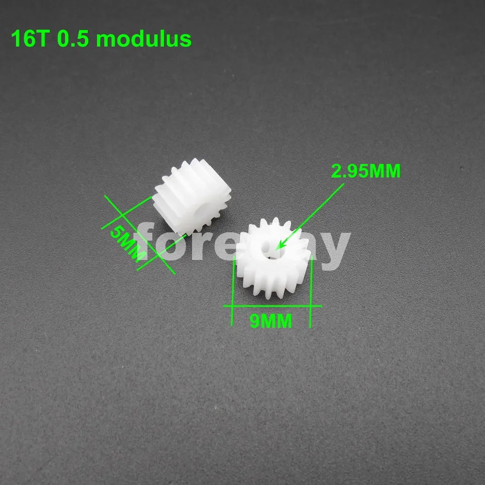 

1000PCS NEW 16T Gear 0.5 Modulus Aperture 3mm ( 2.95mm ) DIY Model 16 teeth T=16 Plastic Spur Gears 5MM X 9MM 1000PCS/LOT *FD271