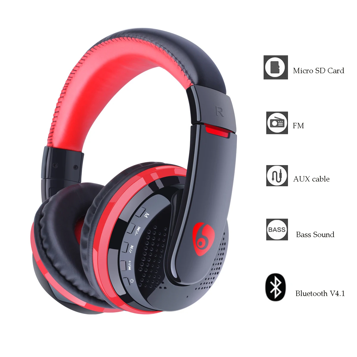 Наушники-вкладыши Bluetooth с F, Hi-Fi-картой, mp3-плеером, Bluetooth-гарнитура, беспроводные наушники с разъемом AUX 3,5 мм для телефона, ТВ, ПК