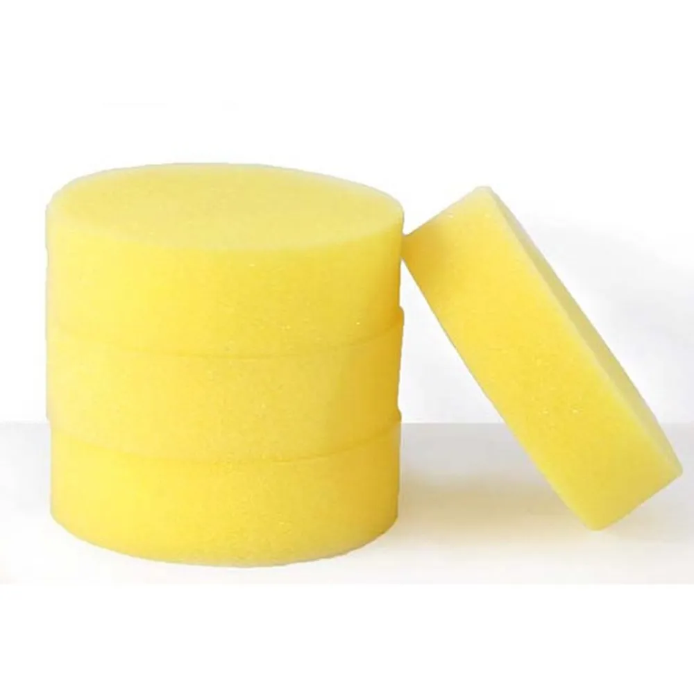 

EE support 12Pcs 10CM Diameter 3CM Thickness Scratch-resistant Wax applicator Car Wax Yellow Pore Polyester Waxing Sponge XY01