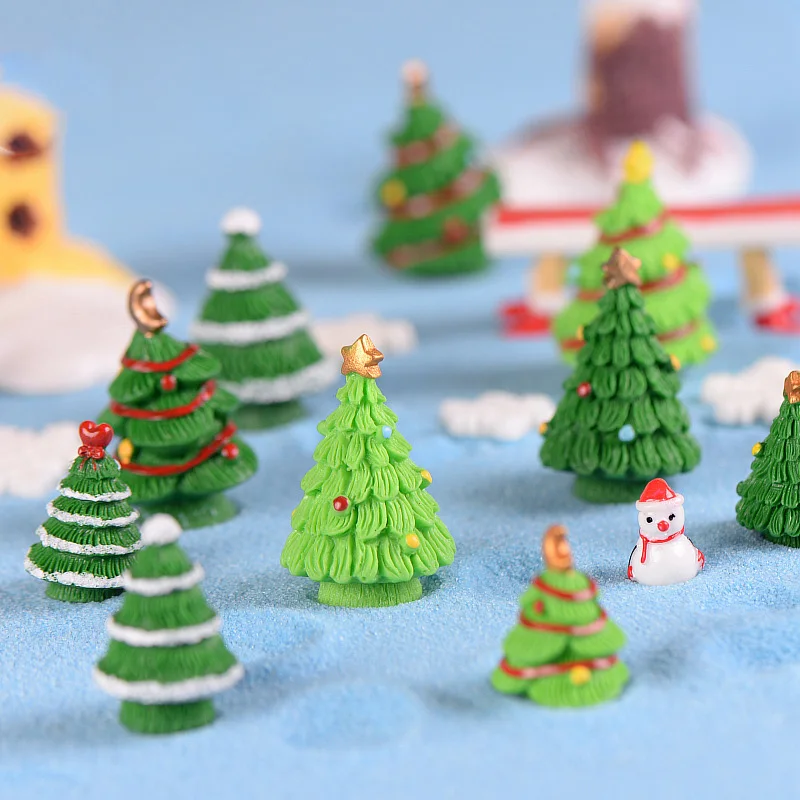 5pcs Christmas Tree decorations for home decor miniature fairy garden accessories modern figurine ornaments Resin craft  toys