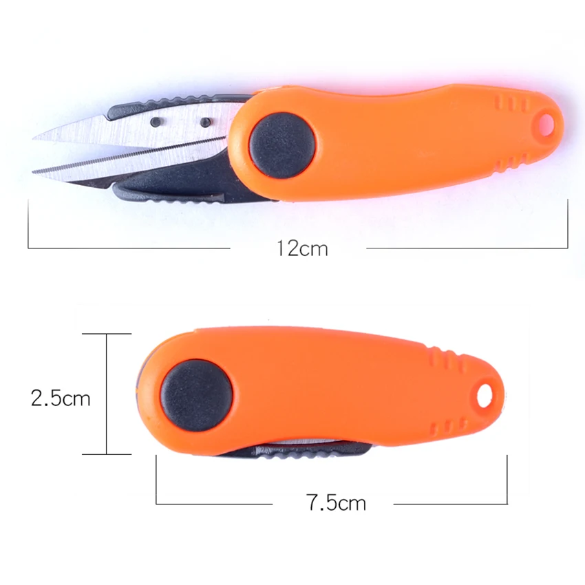 Mini Portable Shrimp-Shaped Stainless Steel Fishing Use Scissors Folding Fishing Line Cut Clipper Cross Stitch Scissor Tackle