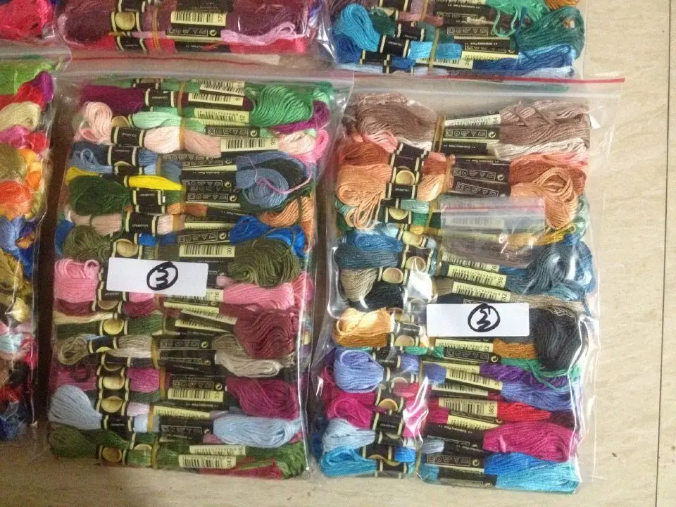 CXC-Embroidery Cross Stitch Floss Threads, Number, 100 Skeins Thread + Your Colors