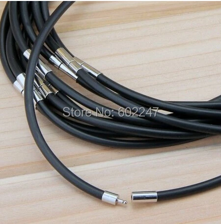 

Оригинальный черный резиновый шнур 1,5 мм, оптовая продажа, фурнитура для шнура ожерелья, 50 шт./партия