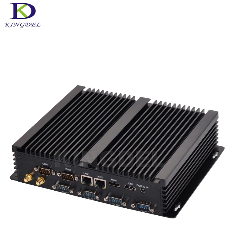 Best Selling Fanless Industriële Desktop Pc, Intel Core I5 4200U Dual Core,Dual Hdmi Lan, 6 Com Rs232, Usb 3.0,Embedded Mini Pc