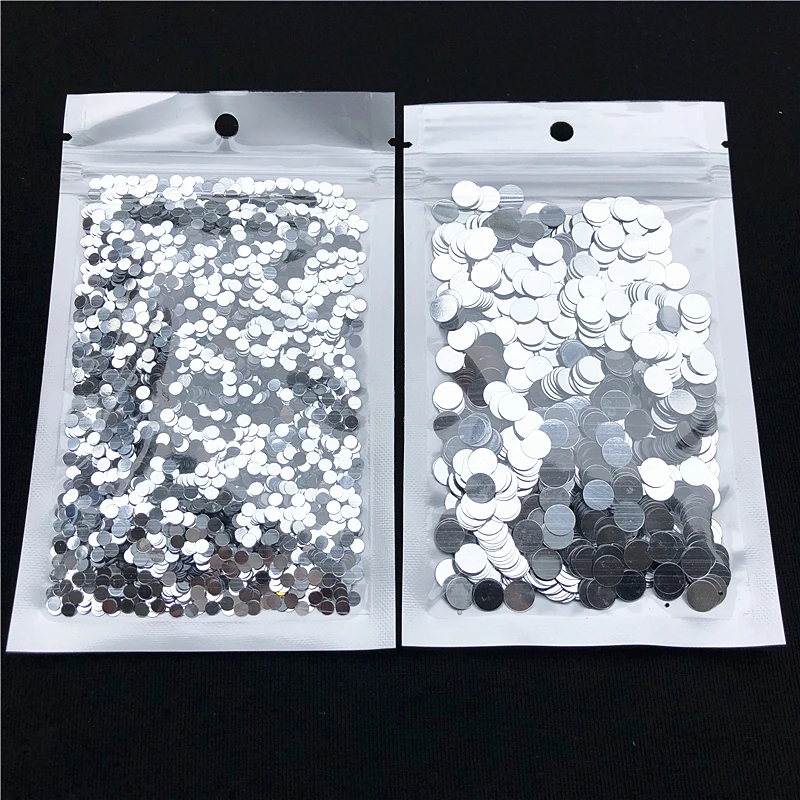 New Hot 10g/Pack 3mm And 6mm Flat Dot Shape Loose Sequins Paillettes for Nail Beauty,Bags Decoration,CRYSTAL SOIL Material