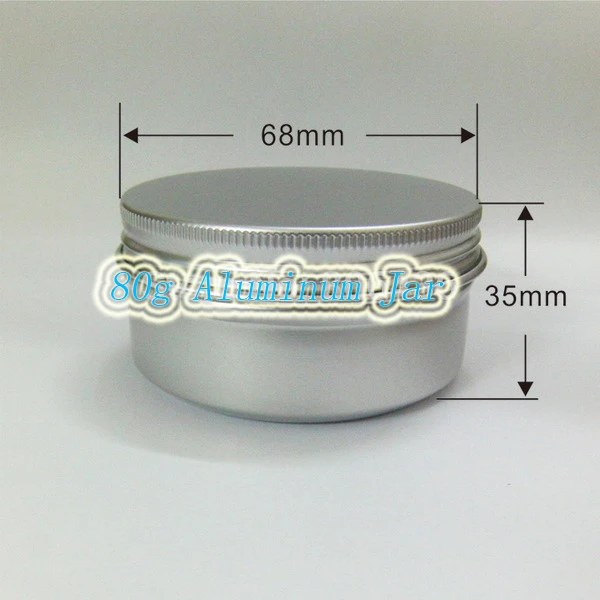 

500pcs/lot Capacity 80g (68*35mm) high quality aluminium jar ,The tea box, cream box