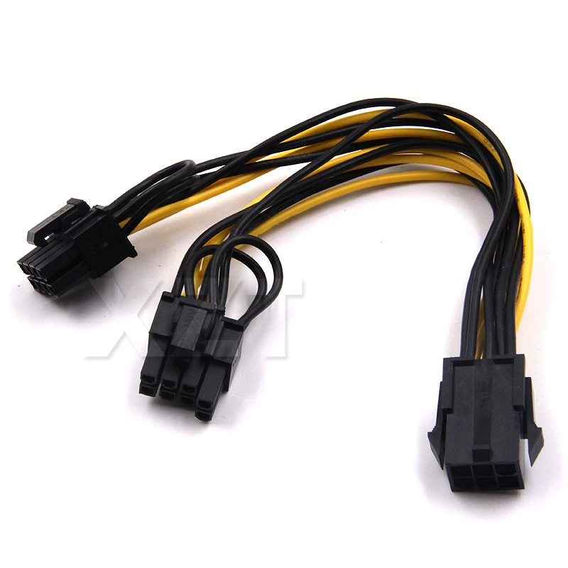 10pcs/Lot 6-pin PCI Express to 2 x PCIe 8 (6+2) pin Motherboard Graphics Video Card PCI-e GPU VGA Splitter Power data Cable