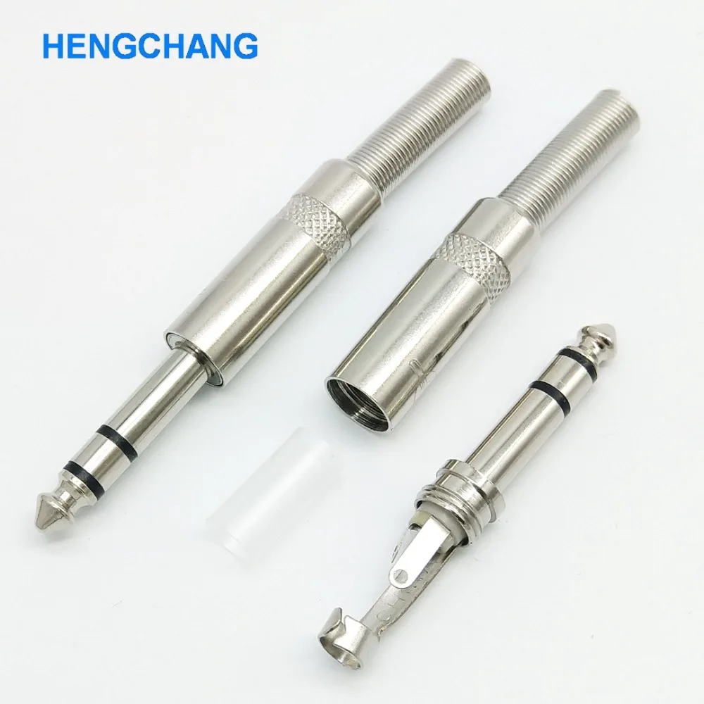 Conector de microfone Jack, estéreo, 3Pin, 6,5mm, 1/4, 10pcs, Lot