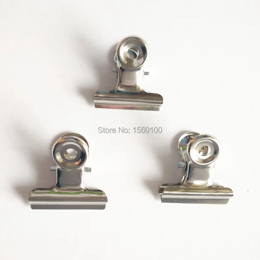 Clip redondo de metal para papel, Clips de agarre de Bulldog plateado, suministros de oficina y papelería, 20mm, envío gratis, 72 unidades por lote