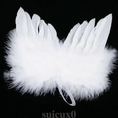 10 pcs Chic Hanging Angel White Feather Wing Christmas Tree Decoration Ornament Wedding Party Decor Movies Photo Props