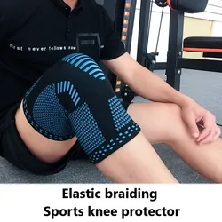 Protector de rodilla de punto para correr, baloncesto, montar, bádminton, equipo de Fitness profesional, manga de rodilla para hombres y mujeres