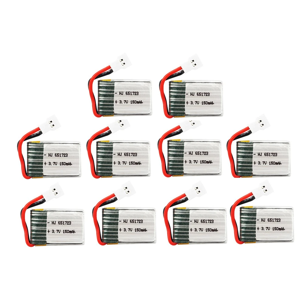 

10pcs 3.7V 150mAh Drone Quadcopter Lipo Battery 701725 For H8 H8 H48 Mini Syma S107g X2 Nihui U207 H2