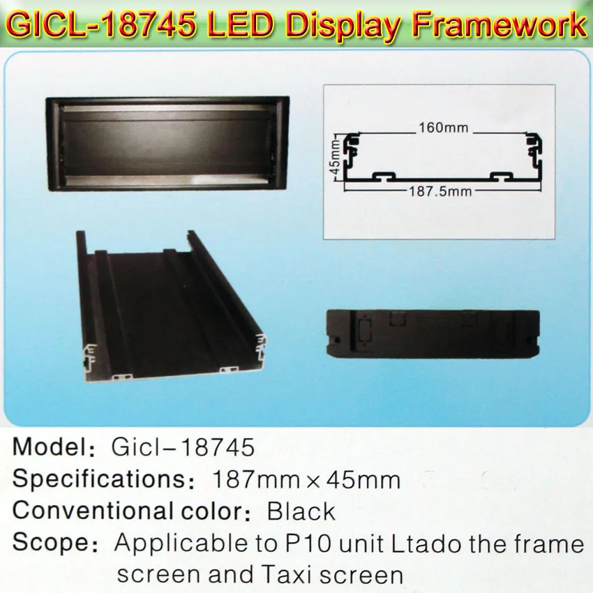 

Gicl-18745 LED Display LED Sign Frame, P5/P10 led panel,Dedicated to Bus, taxi, car etc automotive display screen