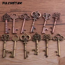 1PCS Mix Size Metal Alloy Two Color Wedding Favors Key Bottle Opener With Tag Card Vintage Style Party DIY Decorations