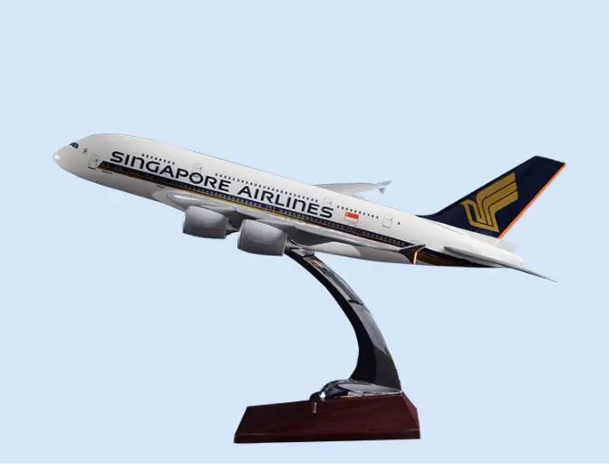 

45cm Resin Singapore Airlines/Thailand Airl Airbus A380 Aircraft Model Airplane Stand Model Collection Adult Children Gift Toy