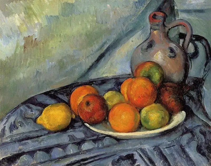 100% hand made Oil Painting Reproduction on linen canvas,landscape oil painting,fruit-and-jug-on-a-table by paul Cezanne,high