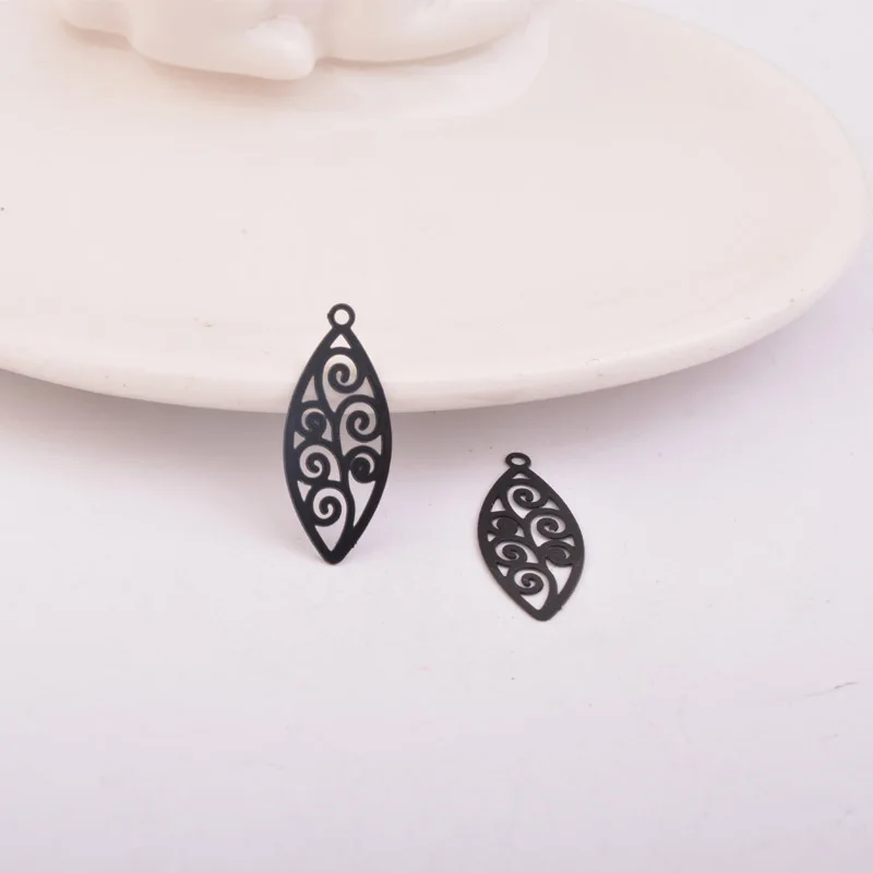 100 Stück AC7319 8*20mm Drucke Charms Blätter Verbinder passend für DIY Ohrringe Schmuckzubehör – Detail 12