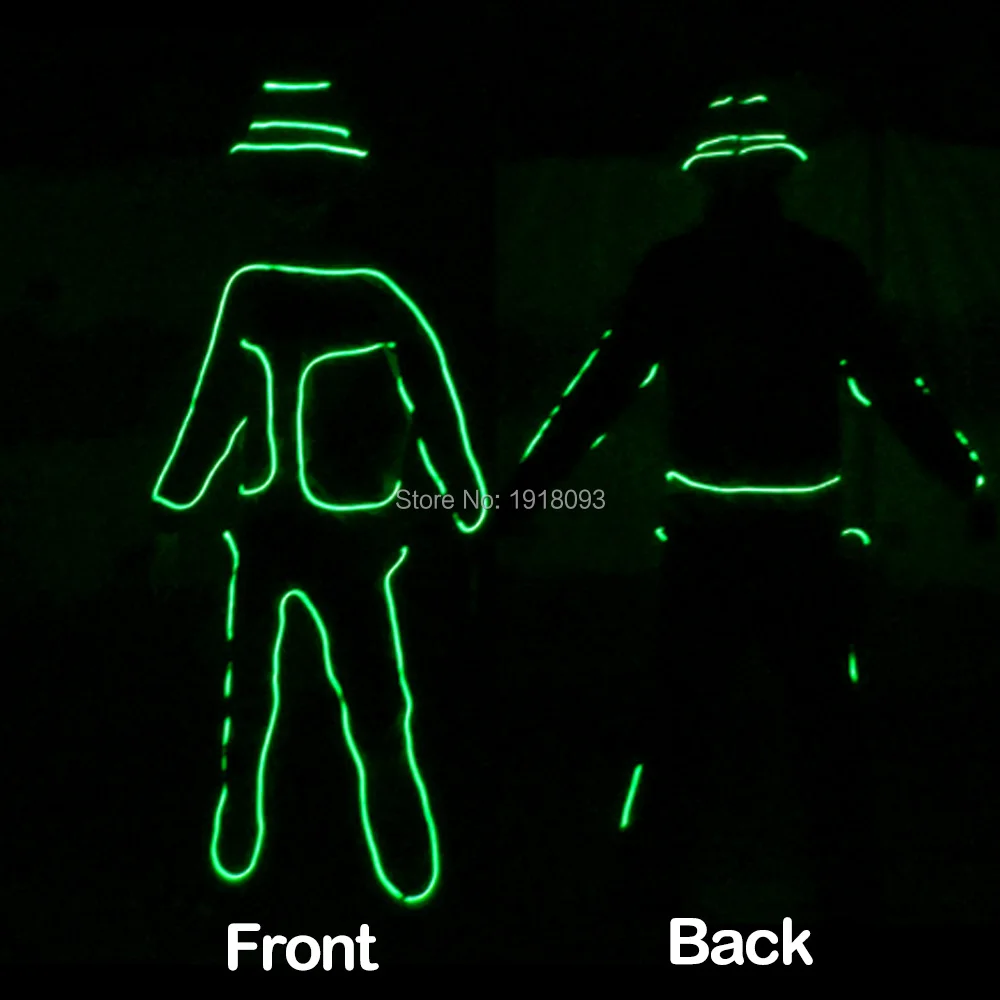 Neon LED Strip Light Suits EL Luminous Costumes DIY Glowing Clothing for Masquerade Party Cosplay Decoration