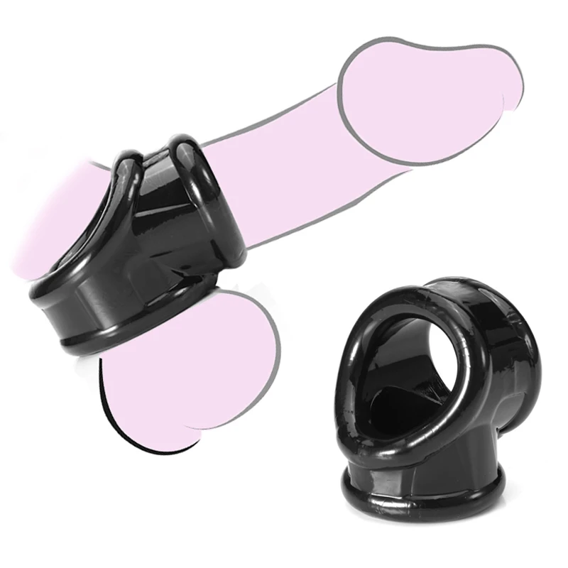 Male Ball Stretcher Scrotum Ring Belt Penis Cock Ring Cock Testis Restraint Cockring Penis Extender Sex Toys for Men Time Delay