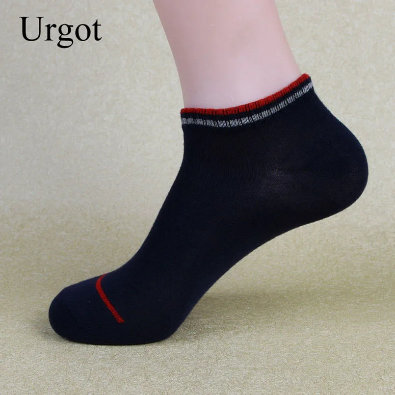 Urgot-Chaussettes en coton pour hommes, 10 pièces = 5 paires/lot, mode, solide, document, bateau-de-rayure, été, décontracté, respirant