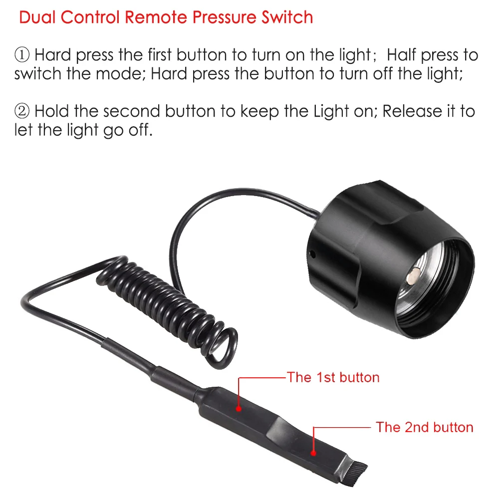 Uniquefire Remote Saklar Tekanan/1504 Tail Switch untuk UF-1504 IR Torch Night Vision Zoomable Berburu Senter Obor