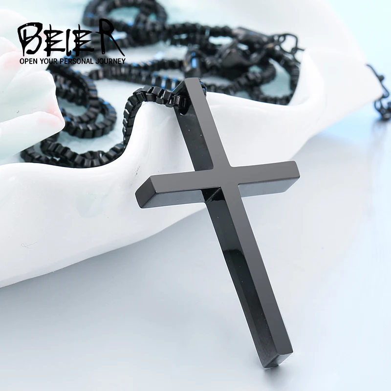 Beier new fashion Gothic Style Cross Pendant For Man And Woman Stainless Steel Personality Charm Jewelry BP8-241