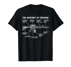 Anatomy of Freedom M4 Ar15 Assault Rifle Gun Flag 2019 New Fashion 100% Cotton Slim Fit Top for Men Custom Printed T Shirts