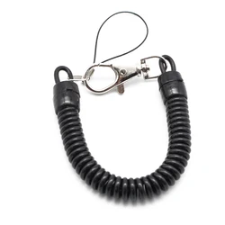 OPPOHERE Plastic Black Retractable Spring Coil Spiral Stretch Chain Keychain Key Ring For Men Women Key Holder Keyring Gifts