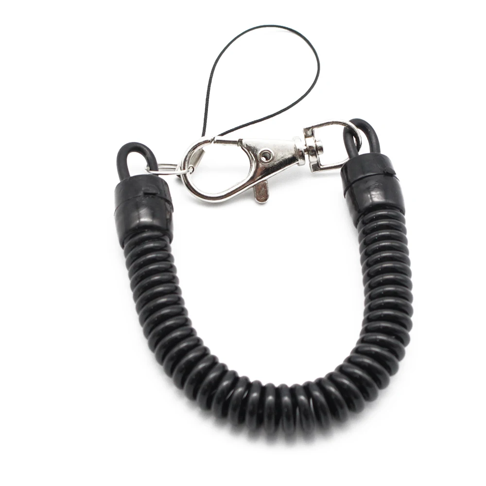 OPPOHERE Plastikowy czarny wysuwany brelok do kluczy Spiral Stretch Chain Brelok do kluczy dla mężczyzn i kobiet Brelok do kluczy Prezenty