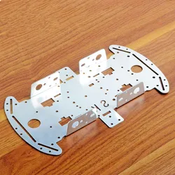 4WD Metal Panel, Intelligent Robot Car Chassis for TT Motor Wheel, 1.5mm Aluminum Alloy Frame Four Wheel Drive Bottom Plate DIY