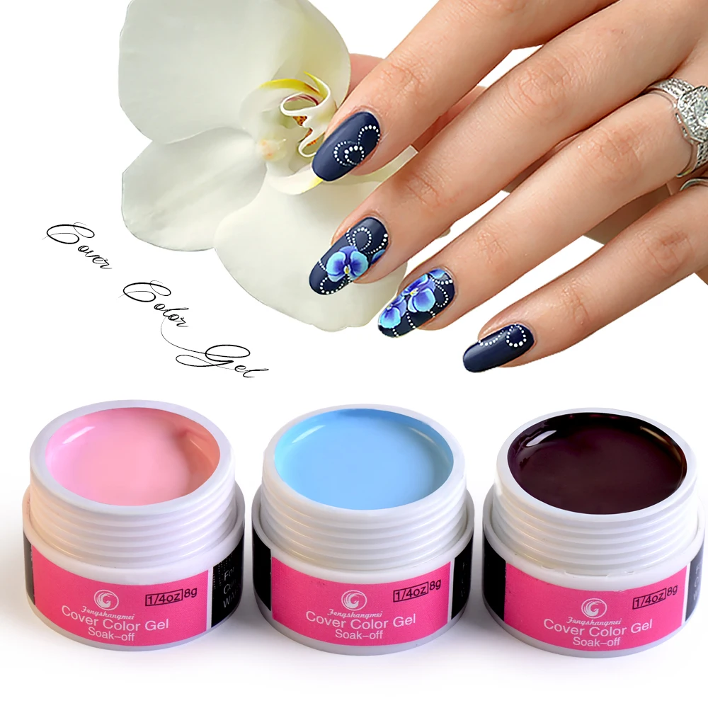 Fengshangmei Drawing UV Gel Polish Lacquer Paint Gold Silver Nail Art Design Pure Solid Color Nail Painting Gel