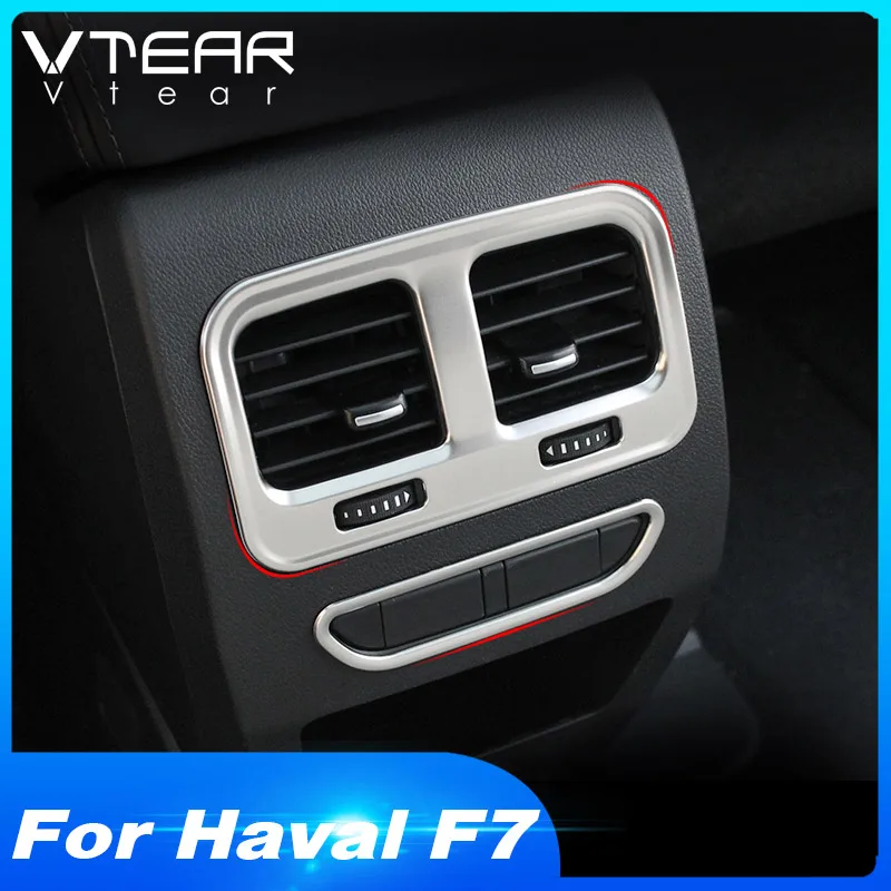 Vtear for Haval F7 F7X rear air outlet cover interior mouldings centre armrest outlet vent sticker frame automobile accessories
