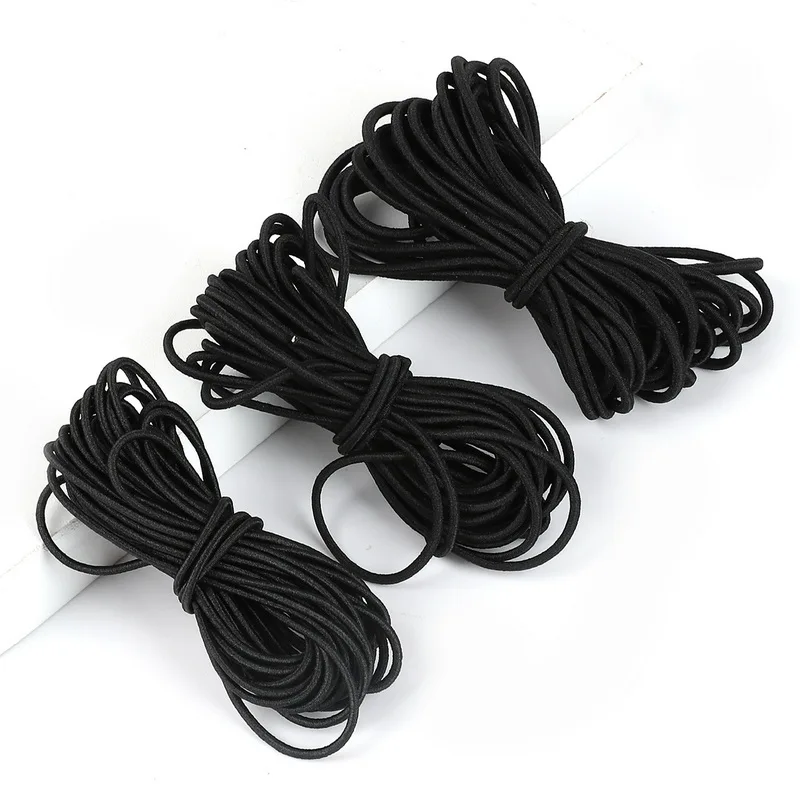 2 Meters Strong Elastic Black Rope Cord Bungee Shock Cord Stretch String for DIY Outdoor Project Tents Kayak Boat Bag Luggage