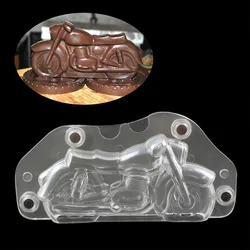 3D Motorcycle Shape Polycarbonate chocolate Molds With magnet Baking car Chocolate Mould Candy Cake Decorating Pastry Tool