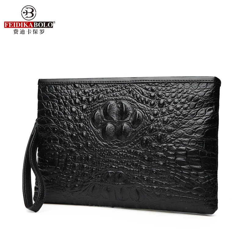 Feidikabolo Genuine Leather Men's Wallets Cow Leather Clutch Fashion Casual Male Envelope Bag Large Capacity Men Business Purses