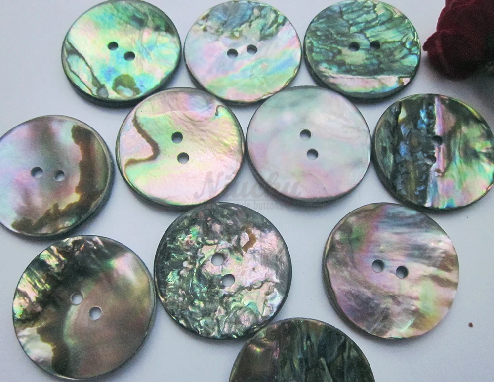 Niucky 28mm 30mm 2 holes big natural dark abalone shell button for sewing High quality shell decorative accessories S0101-053#28