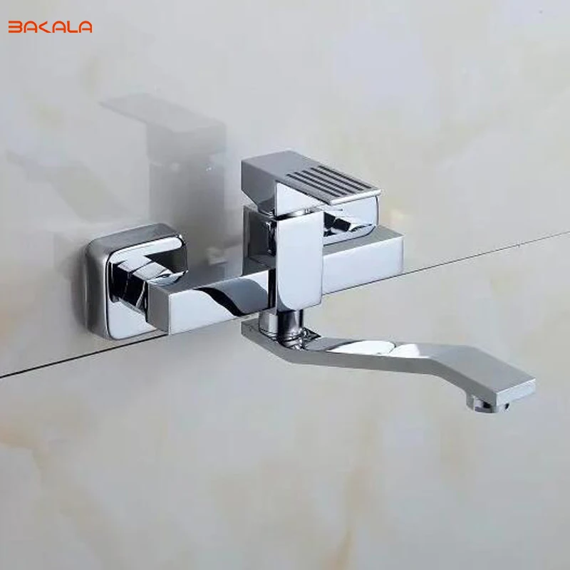 BAKALA The walls of the bathroom faucet Into the wall type kitchen faucet Brass cold hot water faucet Free shipping