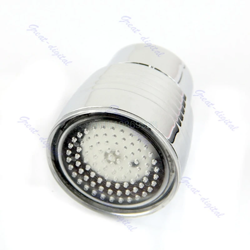 3 Color LED Light Sink Water Tap Flow Restrictor Temperature Sensor Water Saving Filter LED Faucet Nozzle Aerators