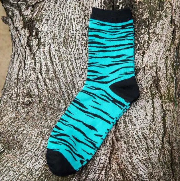 2021 New Fashion Brand Colorful Zebra Grain Striped cotton Socks for male Motorcycle Skate Men\'s Sock Harajuku