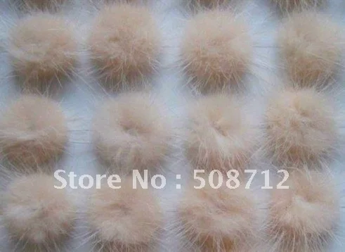 

Free shipping!!!! mink fur ball embellishment sew trim for DIY craft hair accessory 30mm beige