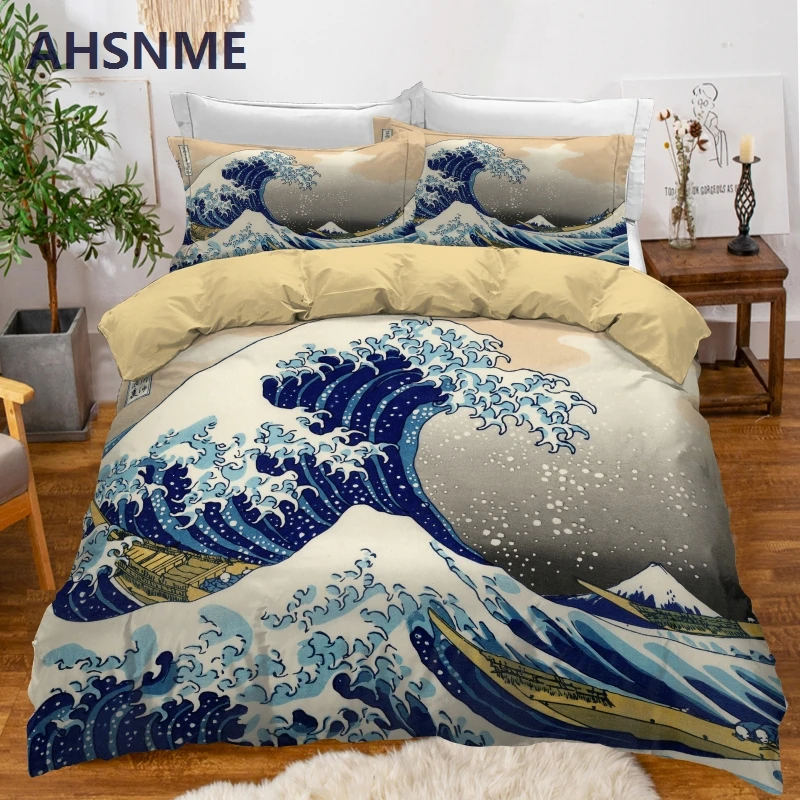 

AHSNME Sea Surfing Printed Duvet Cover Set 2/3pcs Bedding Set Australia Single Double Size Jogo de Cama Dropshipping