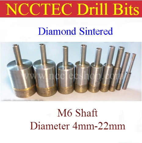 [M6 shaft] 4mm 5mm 6mm 7mm 8mm 9mm 10mm 11mm 12mm 13mm 14mm 15mm 16mm 17mm 18mm 19mm 20mm 21mm 22mm diamond Sintered drill bits