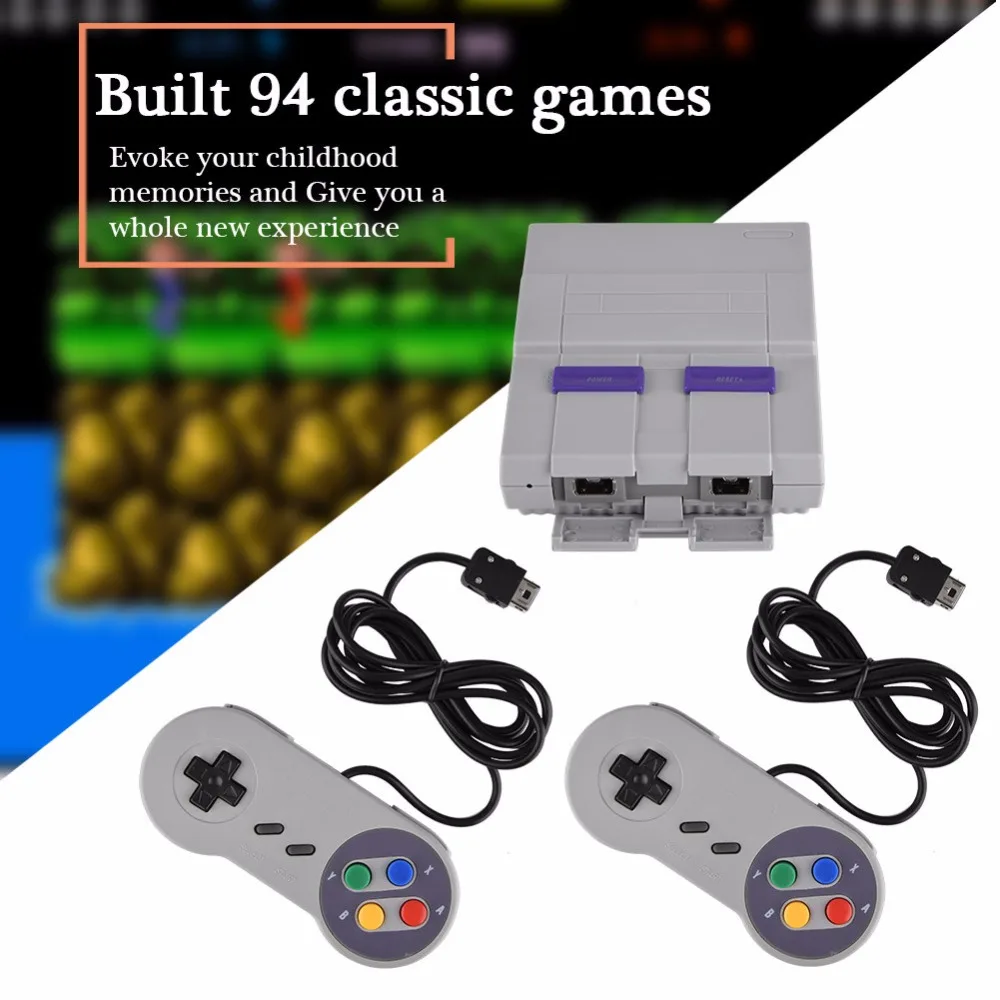 Retro super clássico jogo mini tv 8 bits/16 bits família tv vídeo game console embutido 94/660 jogos handheld jogador de jogos presente