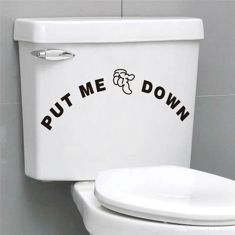 Funny Toilet Sign Stickers Mouth Smile Bathroom Decoration Home Decals Mual Art Waterproof Removable Wall Vinyl Posters 342.