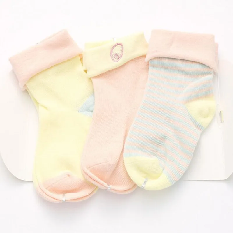 6 Pieces/lot=3Pairs Cotton Striped New Born Baby Socks Girls and Boys Short Socks Spring Style